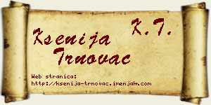 Ksenija Trnovac vizit kartica